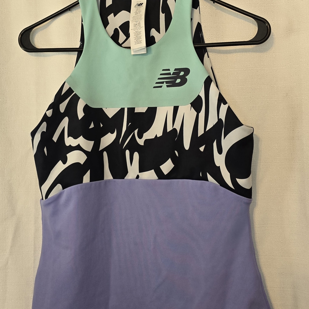 New Balance Women's Tennis Multicolor Athletic Top Gym Running Workout - Picture 3 of 6